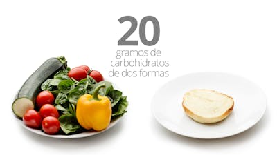 20 gramos de carbohidratos en verduras y en pan