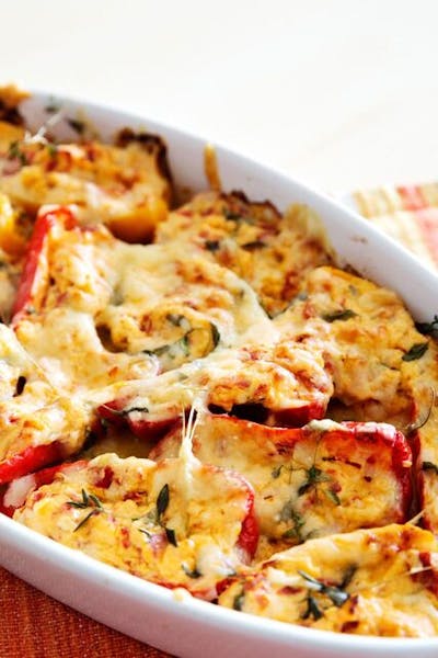 Mini pimientos al horno bajos en carbos