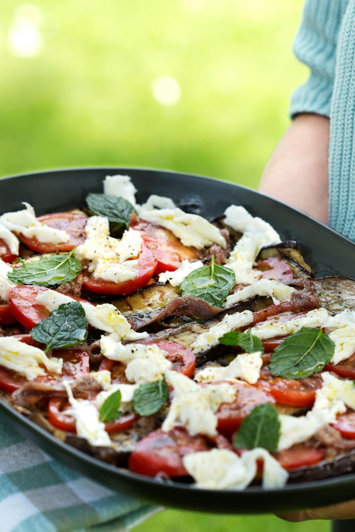 Ensalada low carb de berenjena a la parrilla