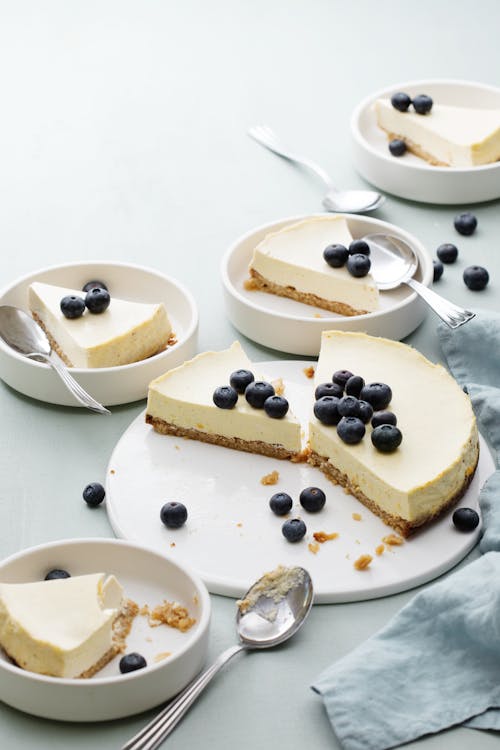 Tarta de queso cetogénica con arándanos