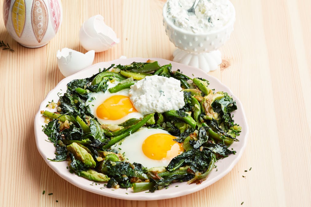 Sartén de huevos y verduras
