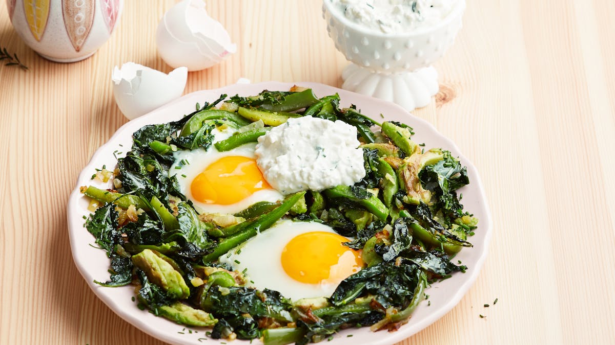 Sartén de huevos y verduras