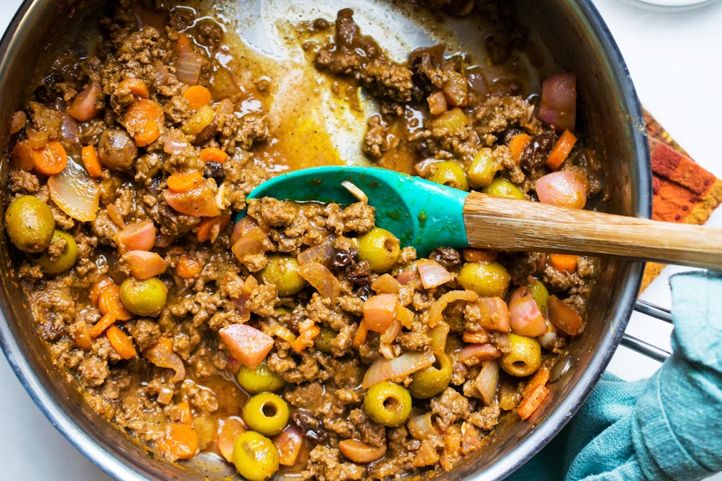 Picadillo cubano bajo en carbohidratos