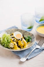Salsa a la huancaína con coliflor low carb