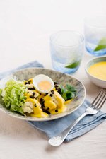Salsa a la huancaína con coliflor low carb