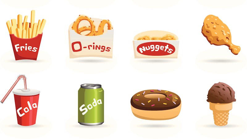 Iconos de comida chatarra