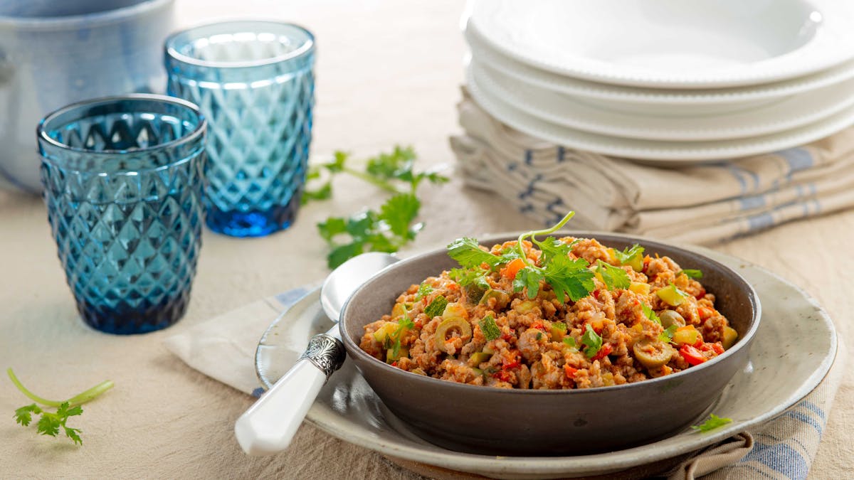 Picadillo de cerdo bajo en carbohidratos