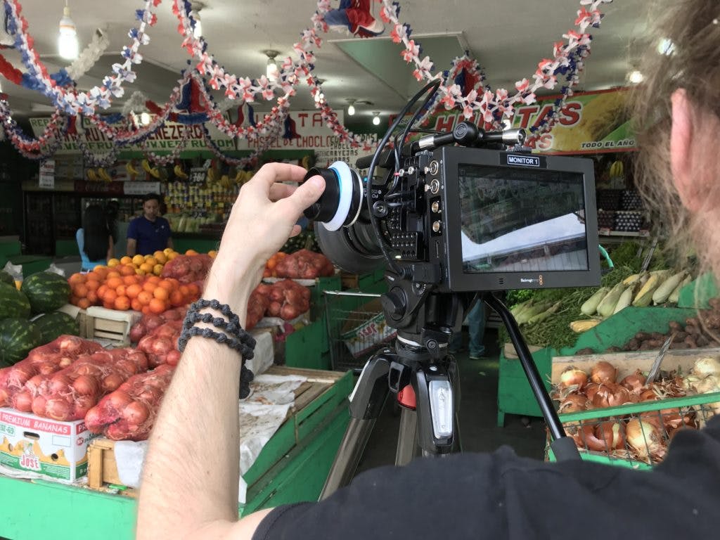 Grabando en el mercado