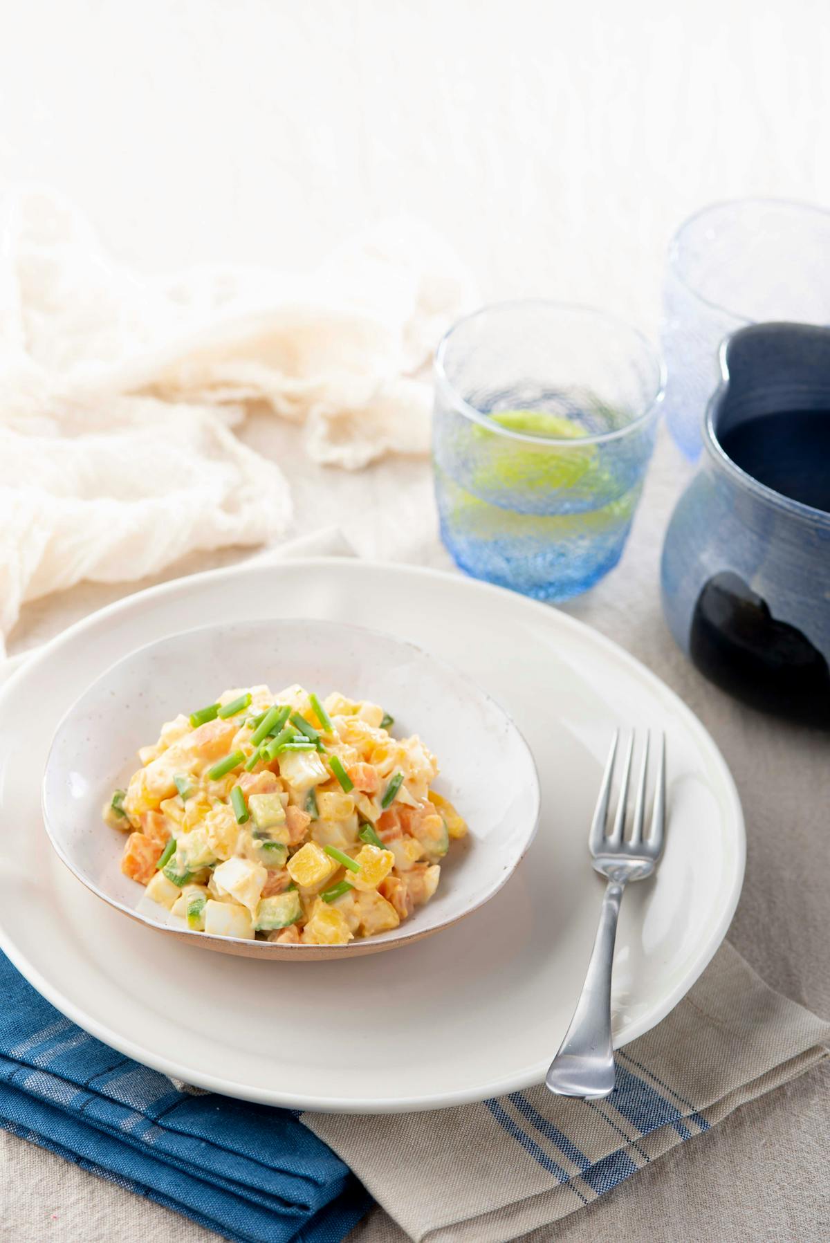 Ensalada rusa baja en carbos