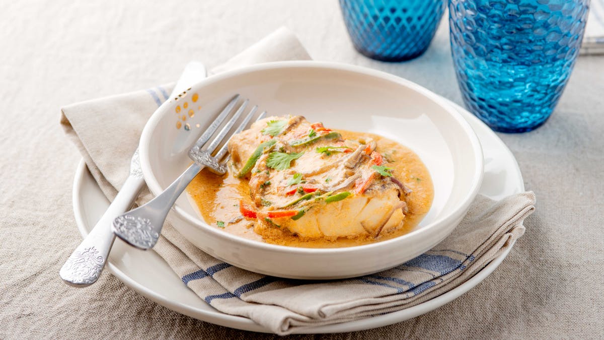 Pescado en salsa de coco low carb