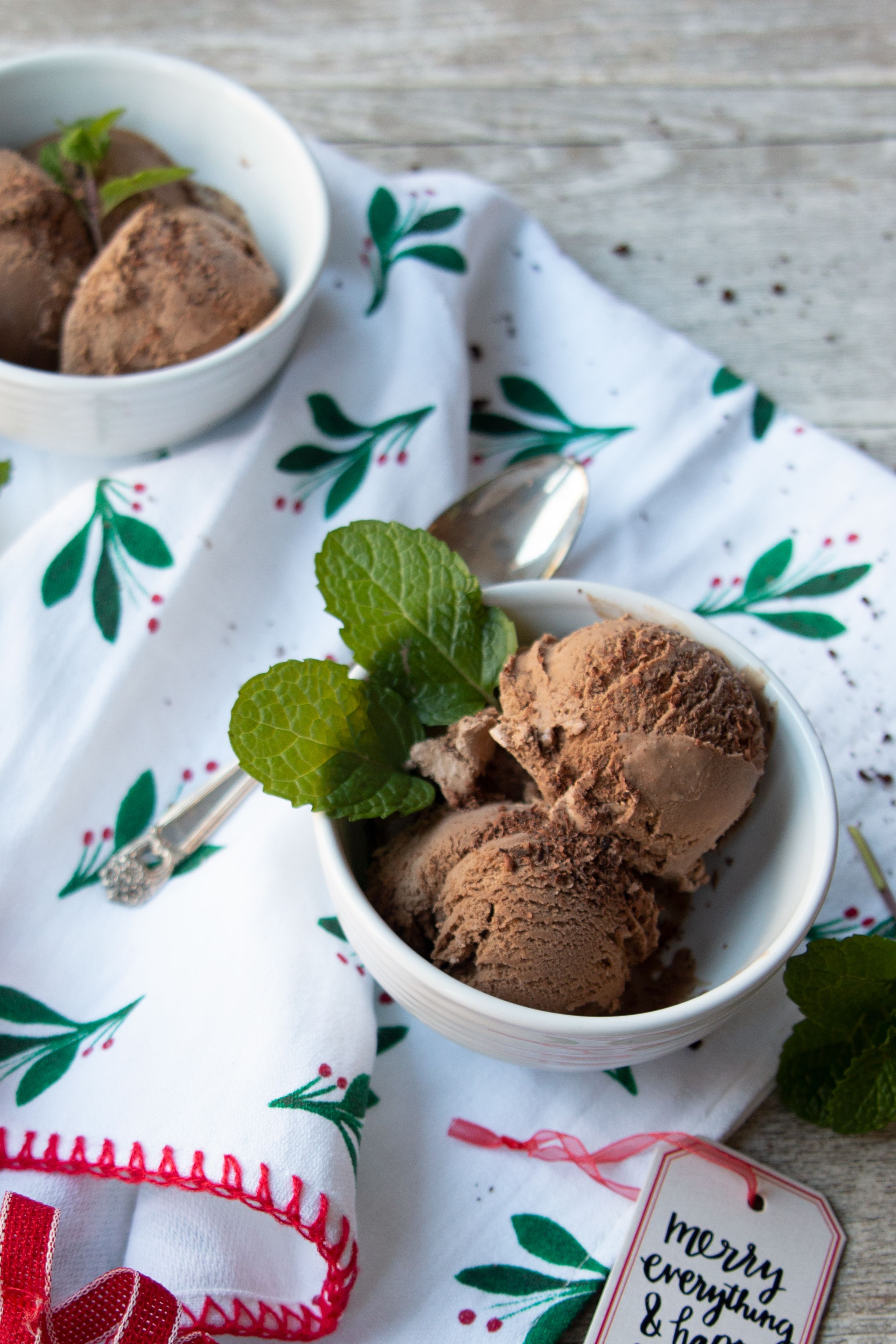 Helado de moca y menta bajo en carbos