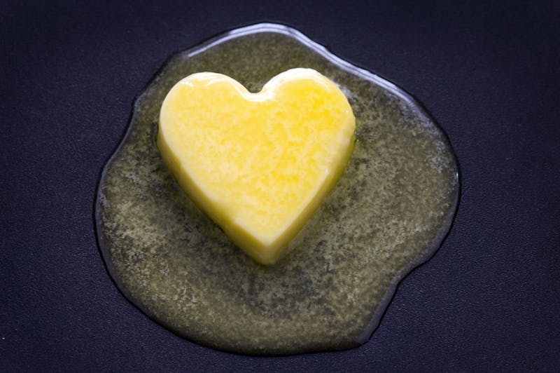 Corazón de mantequilla derritiéndose