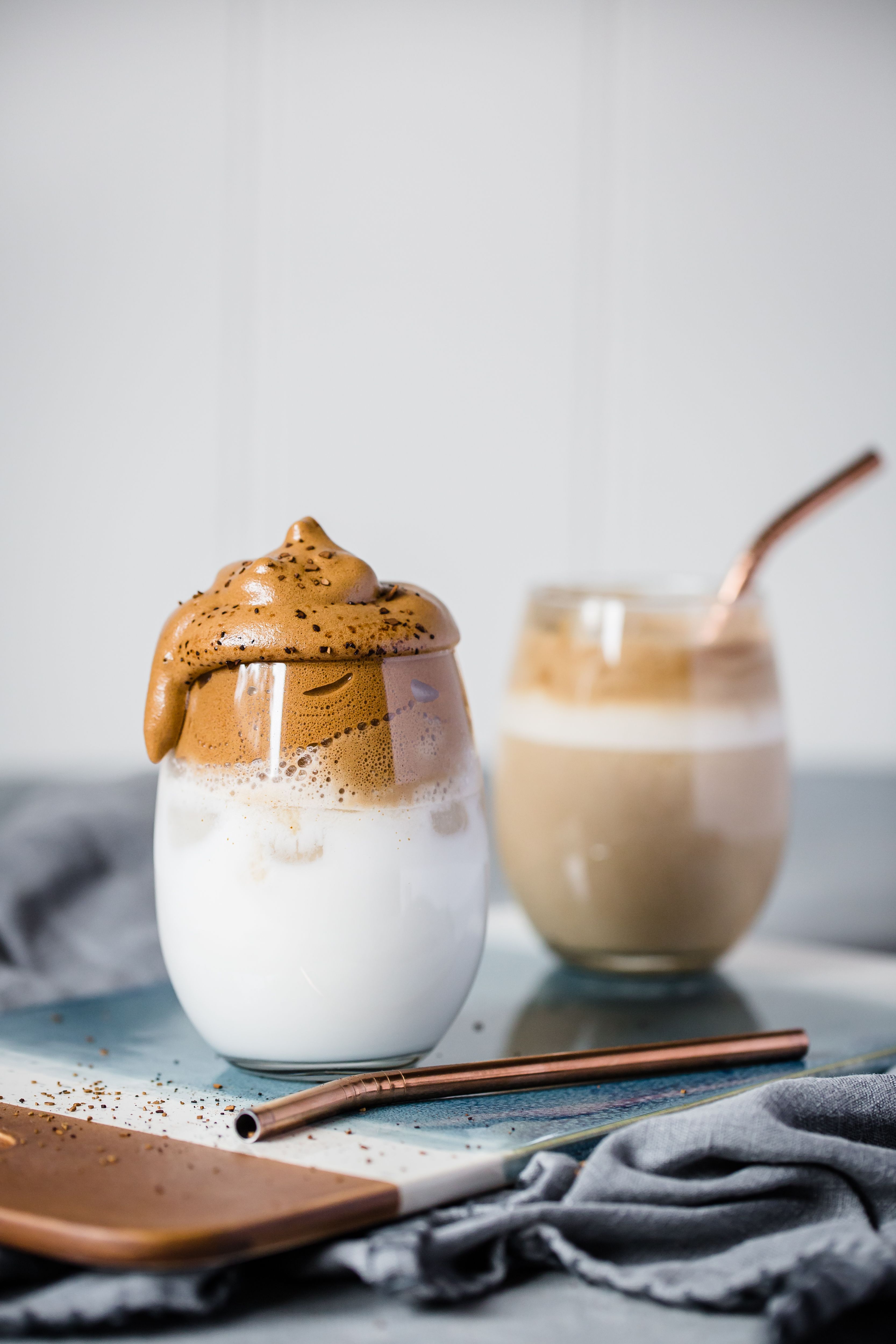 Café batido sin lácteos (Dalgona)