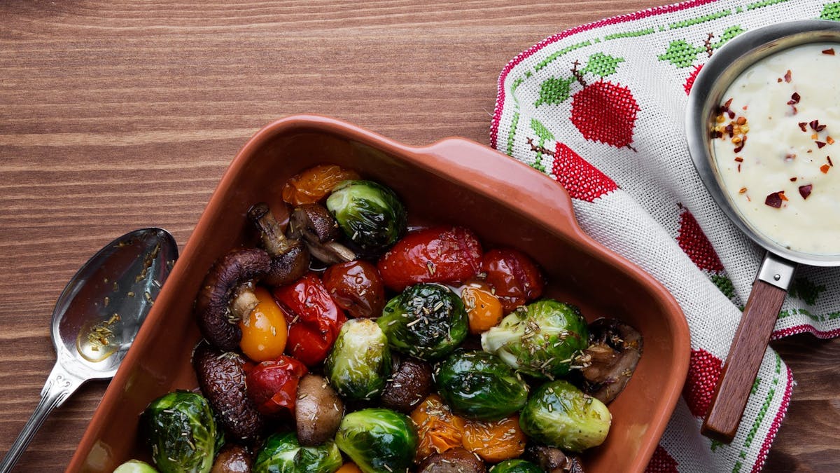 Verduras asadas tricolor