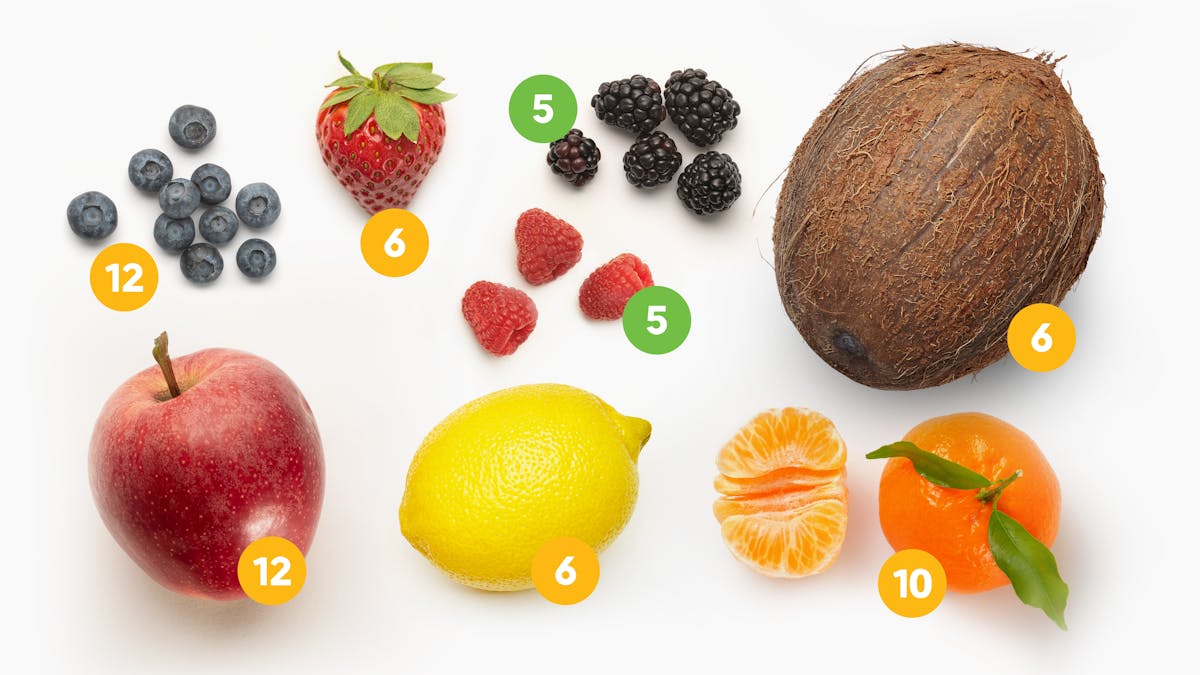 Frutas y bayas bajas en carbohidratos