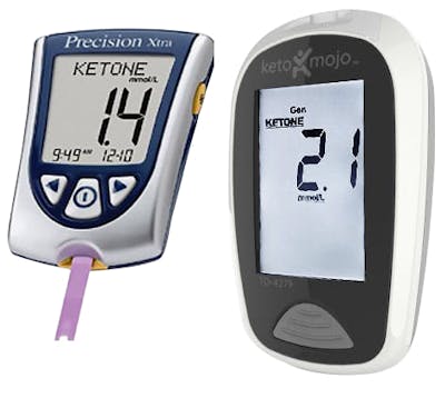 Blood ketone meters: Precision extra and Keto-Mojo