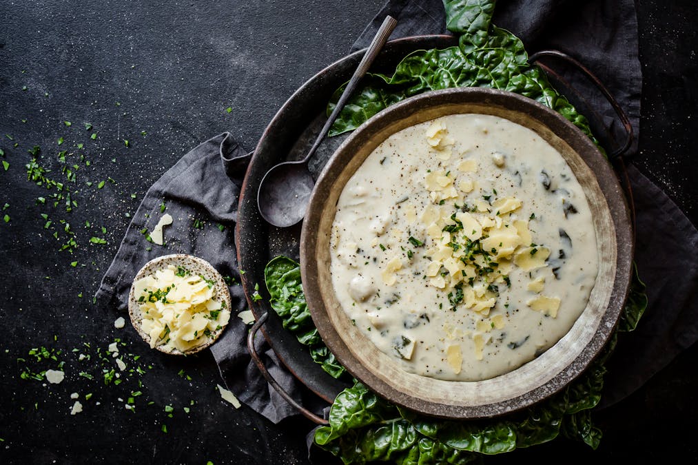 Sopa de espinaca y alcachofa