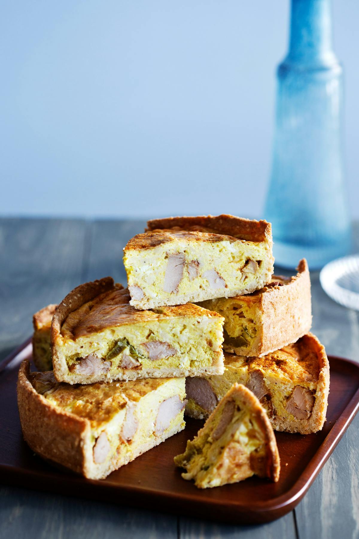 Tarta keto de pollo al curry