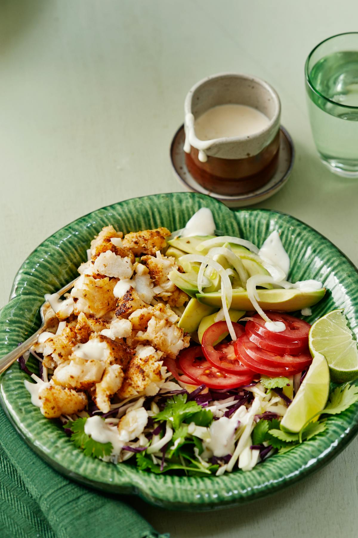 Tazón de pescado tex-mex