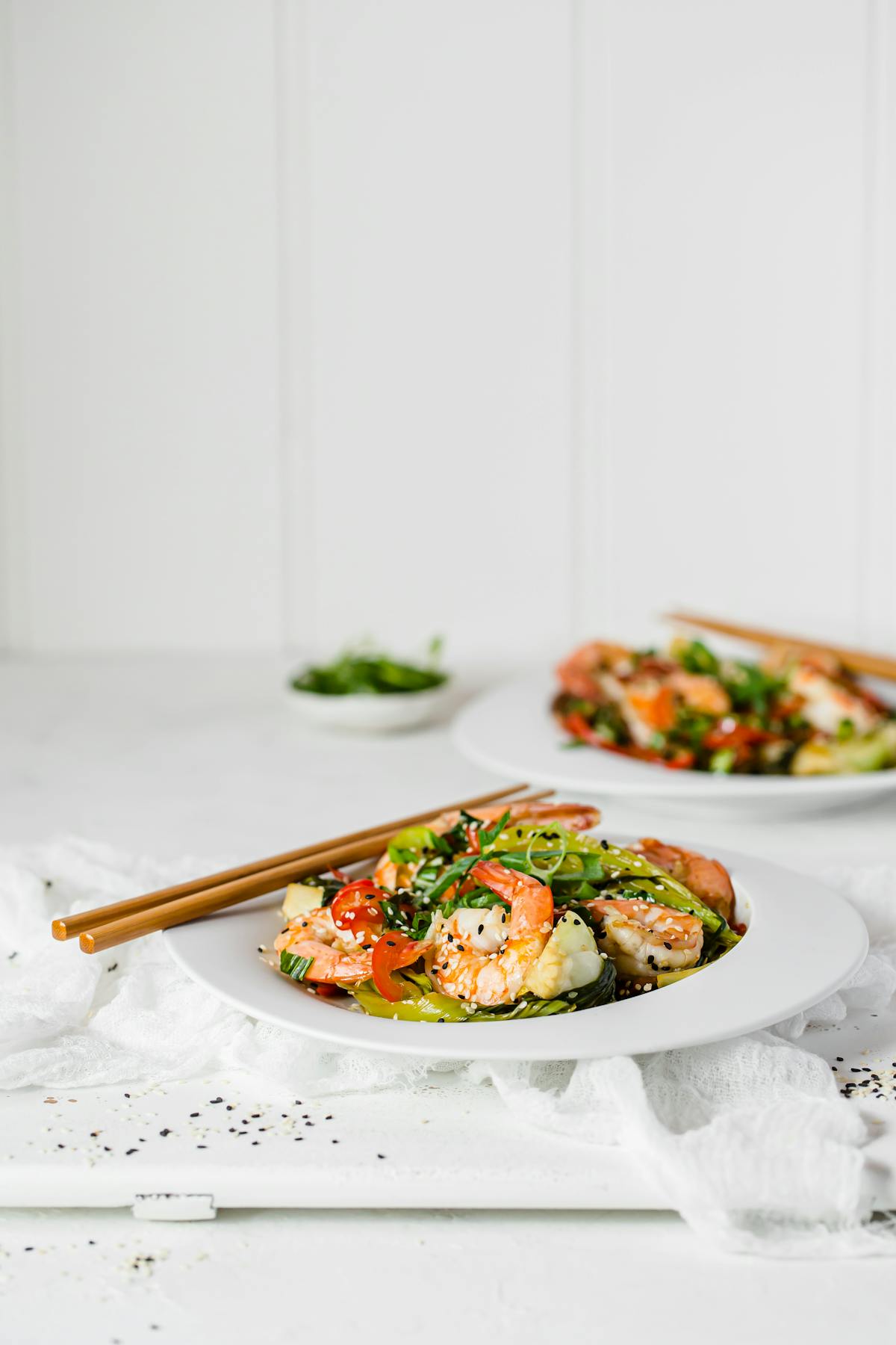 Gambas con ajo y sésamo