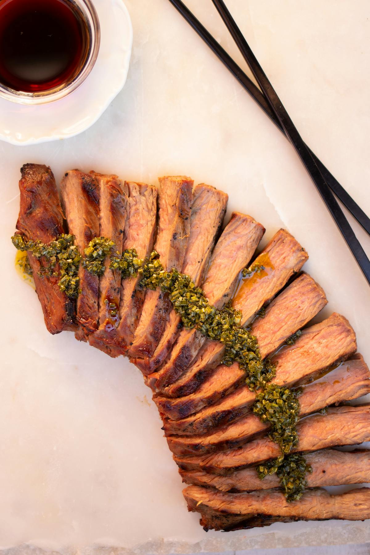 Bistec parrillado con salsa teriyaki