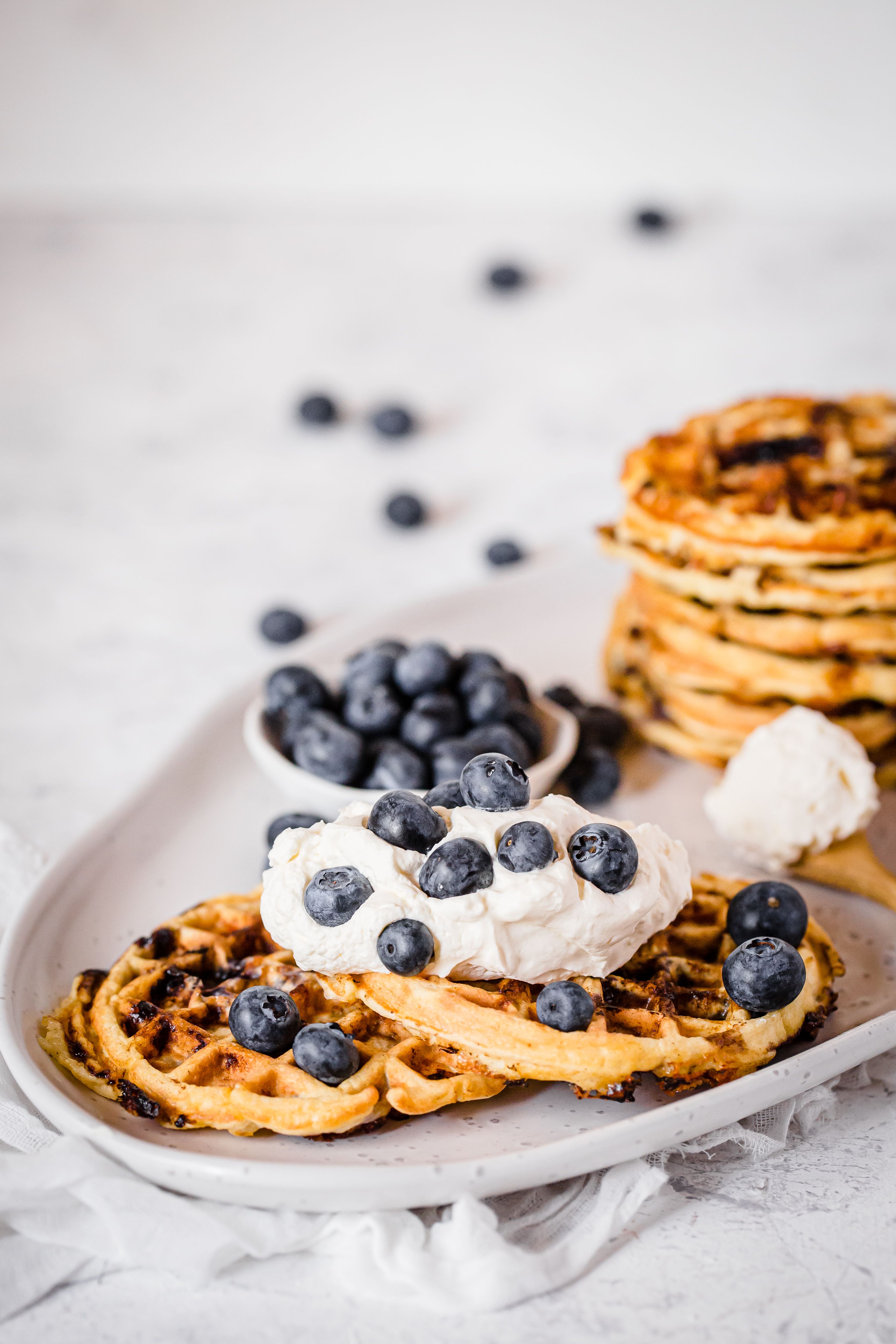 Waffles de arándanos