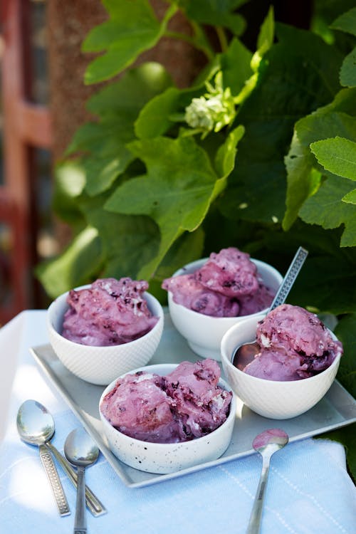 Helado low-carb de arándanos