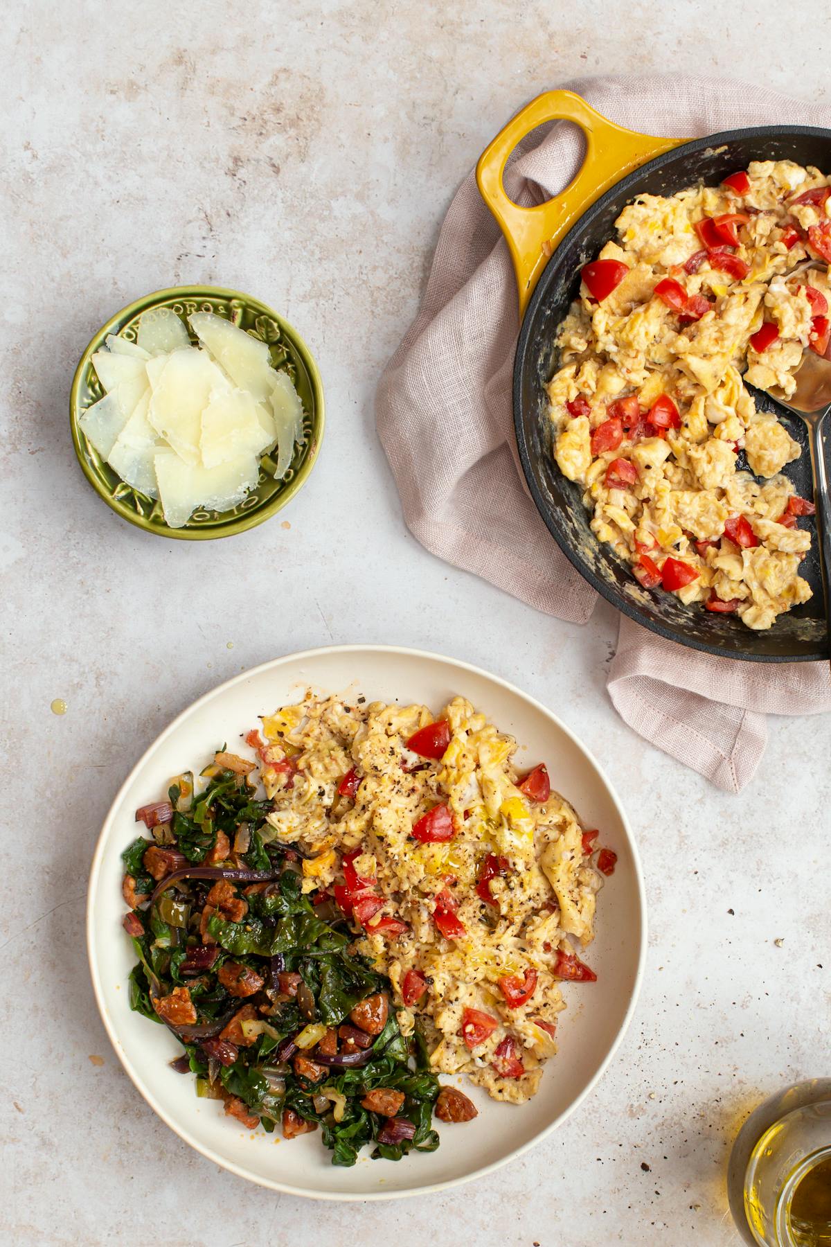 Huevos revueltos con chorizo