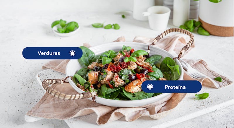 Plato con alimentos keto