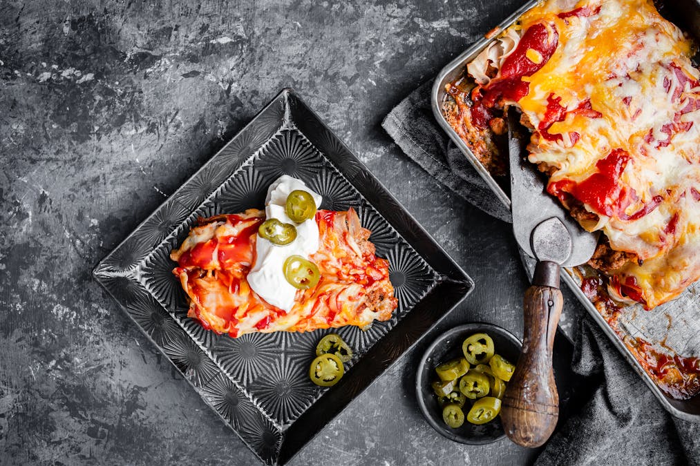 Low-carb beef enchiladas