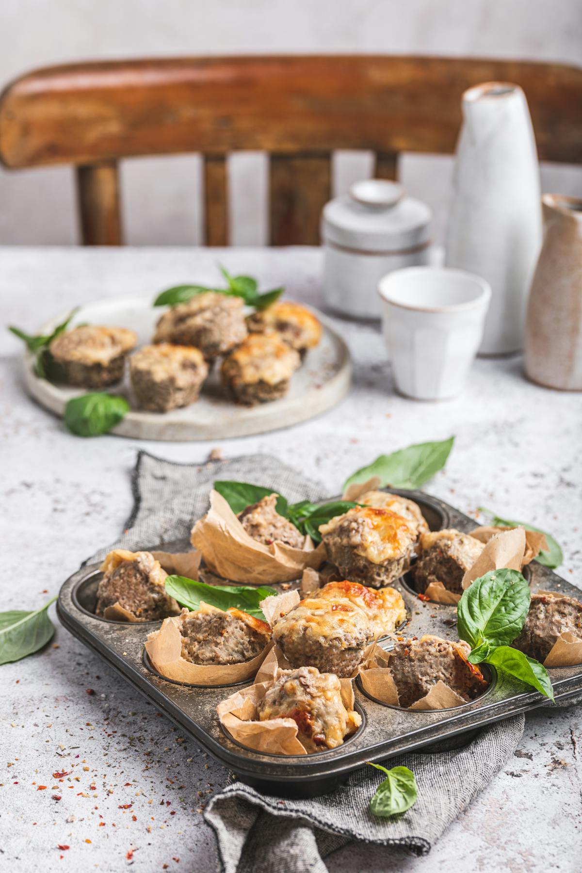 Muffins keto de pastel de carne