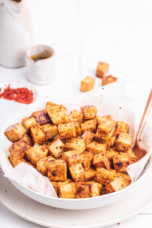 Tofu frito crujiente