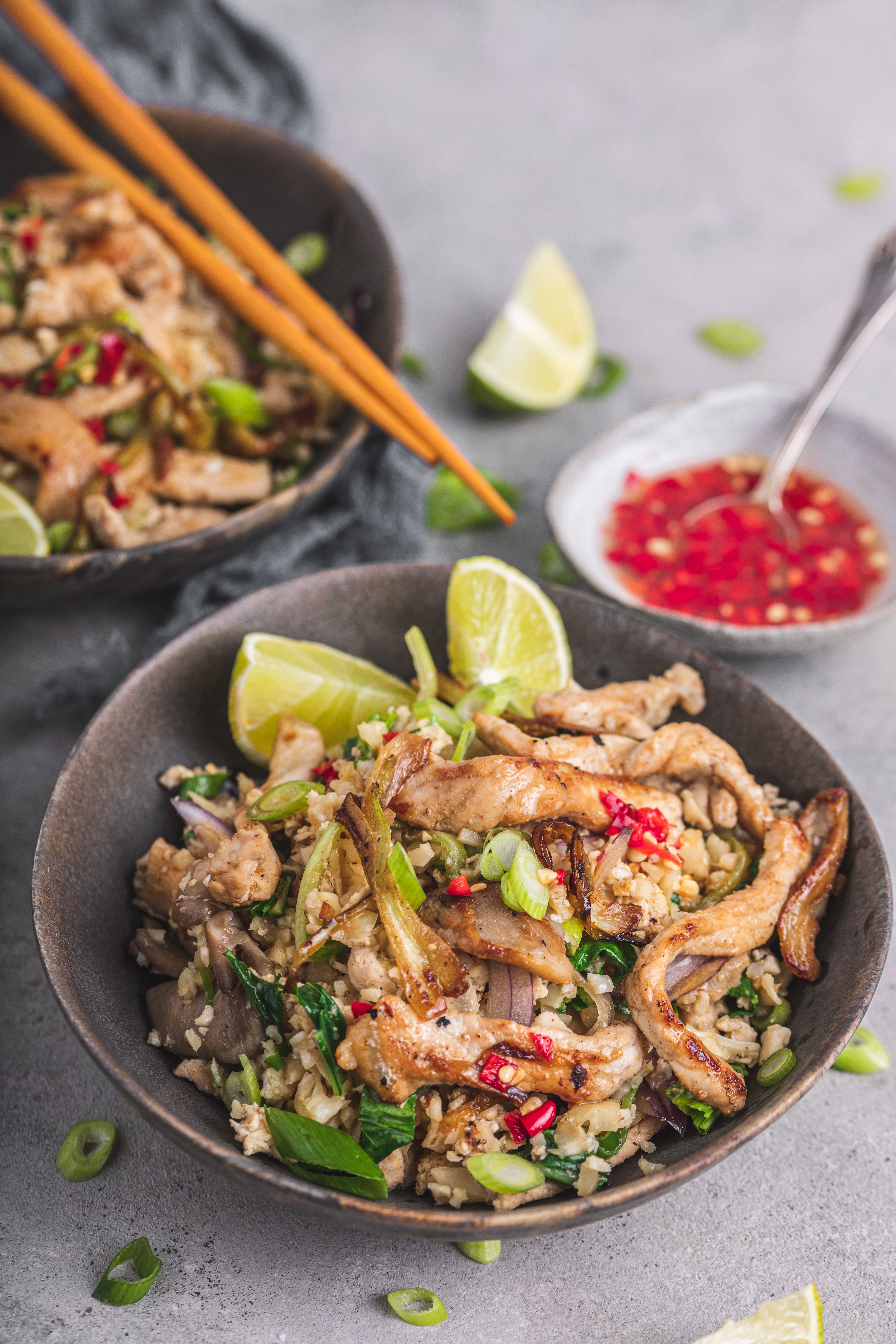 Arroz frito low carb