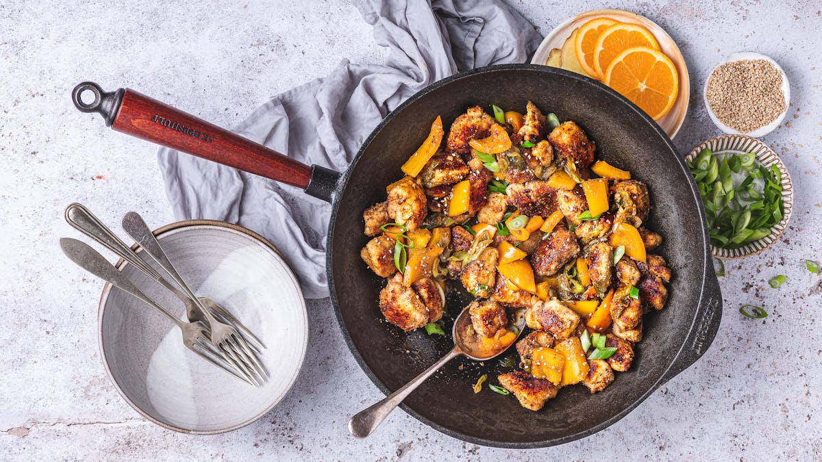 Pollo a la naranja low carb