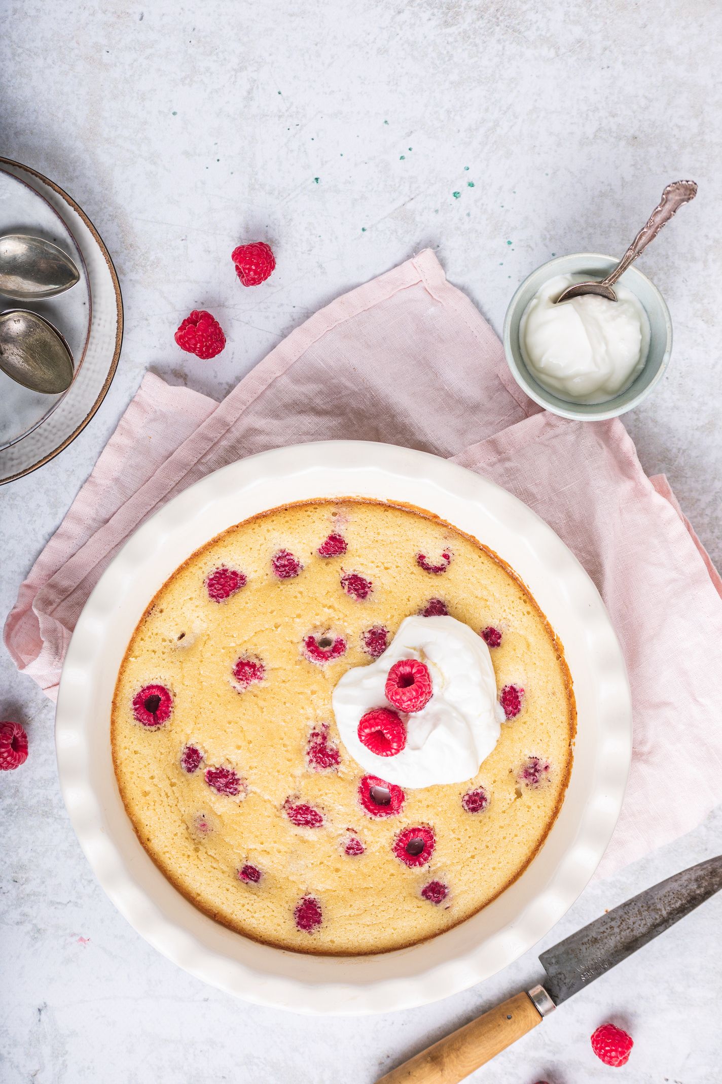 Clafoutis low carb de frambuesas