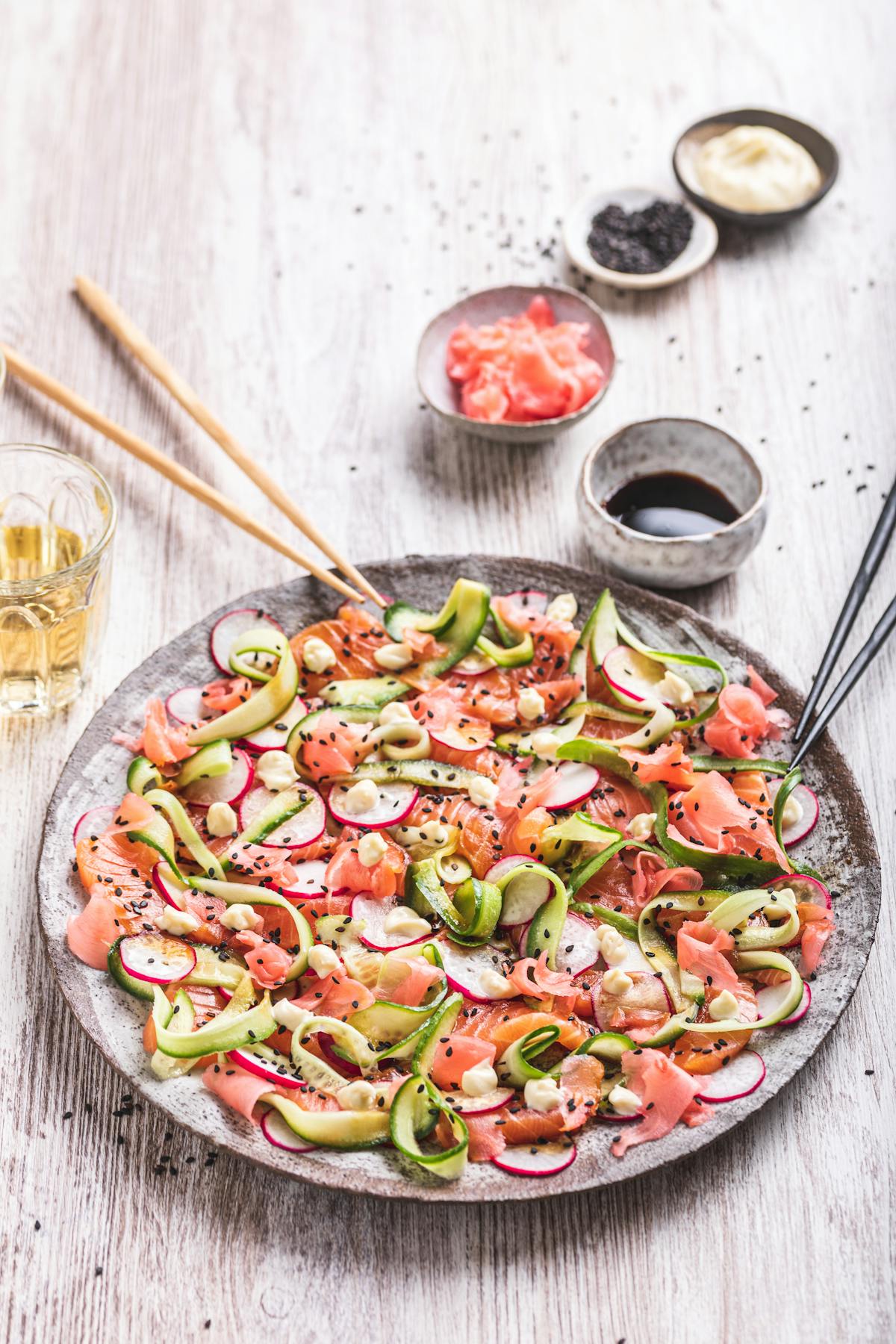 Sashimi con mayonesa de wasabi