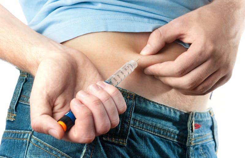 Injektion av insulin vid typ 1-diabetes