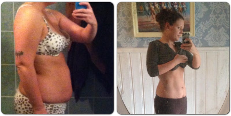 Före och efter pasta