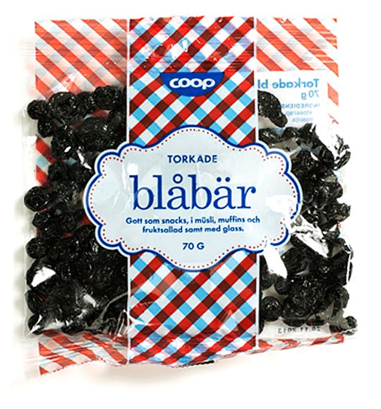 torkade blåbär utan socker