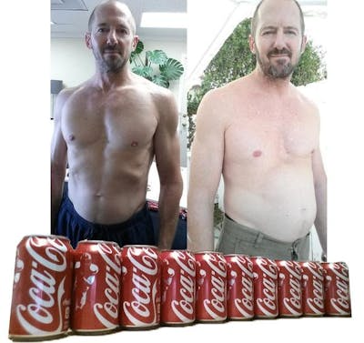 Före och efter 1 månad med Coca Cola