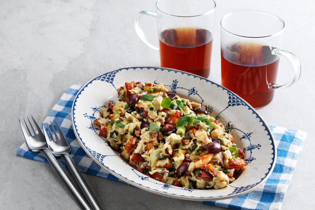 Äggröra med halloumi