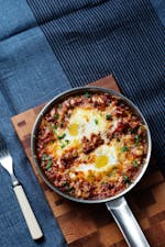 Äggpanna med köttfärs