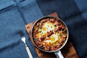 Äggpanna med köttfärs