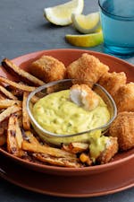 Fish and chips med remoulad