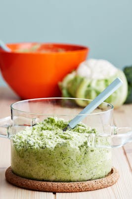 Broccolimos med blomkål och parmesan