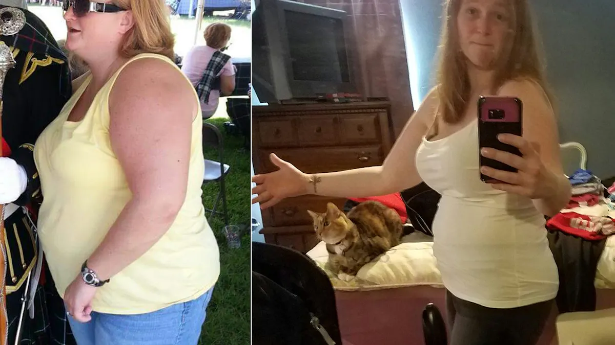 "Här är jag, åtta månader senare och 29 kilo lättare"