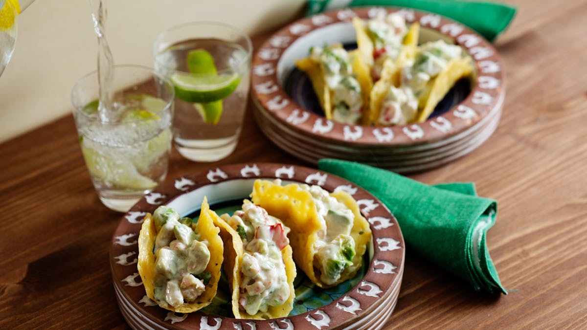 Tacoskal med räkfyllning