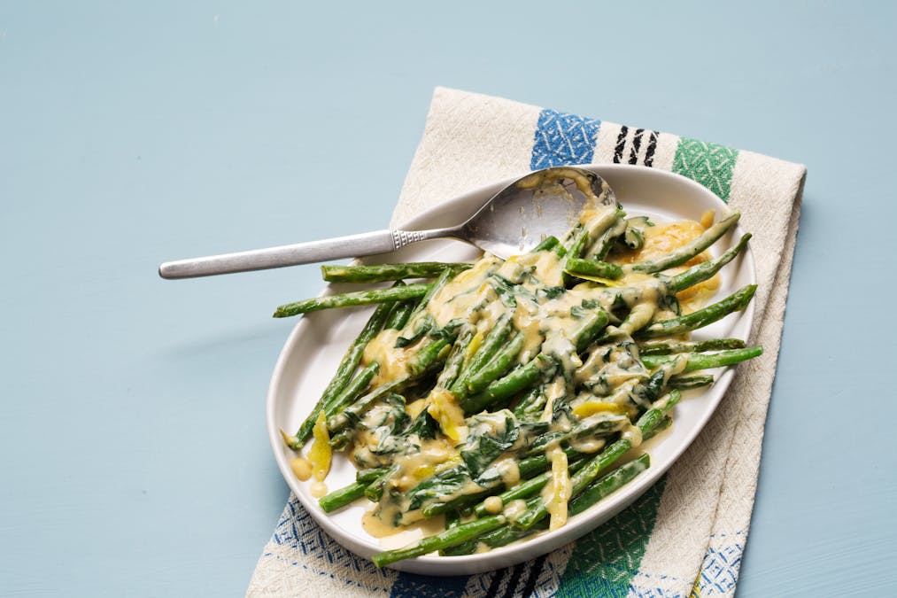 Gräddstuvade haricots verts