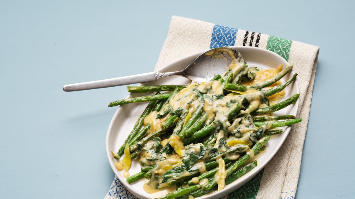 Gräddstuvade haricots verts