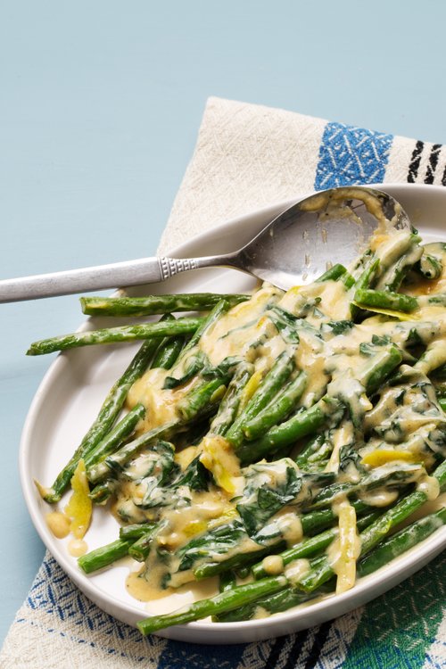 Gräddstuvade haricots verts